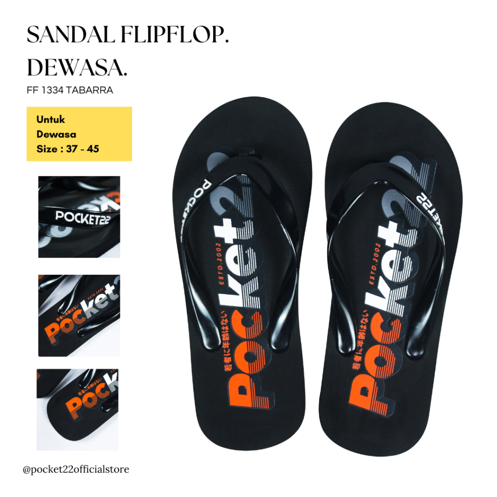 Pocket22 Sendal Motif FF 1334 TABARRA - Sandal Terbaru, Tampilan Menarik, Empuk Dan Nyaman Dipakai