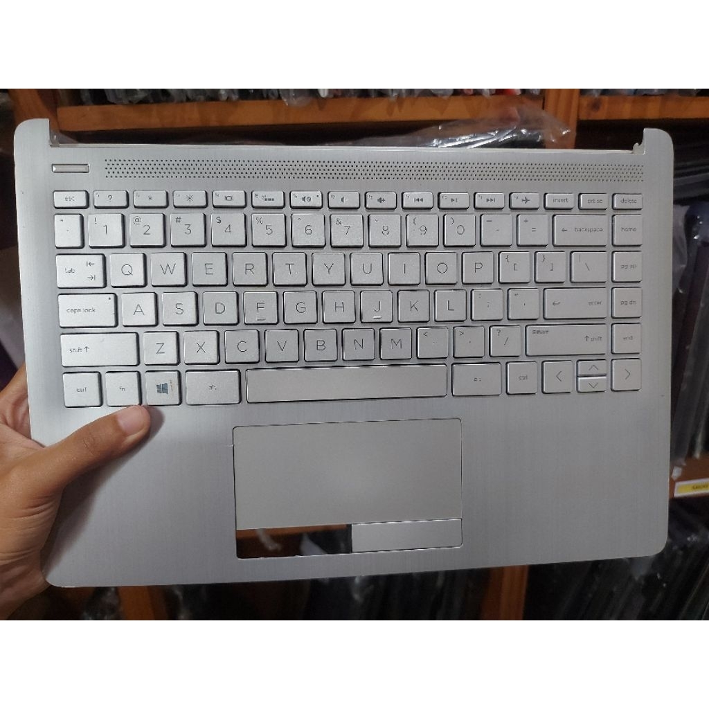 Palmrest HP 14 cf 14s DF laptop silver docking hp 6070B1581701 Second Original Keyboard OK Minus tou