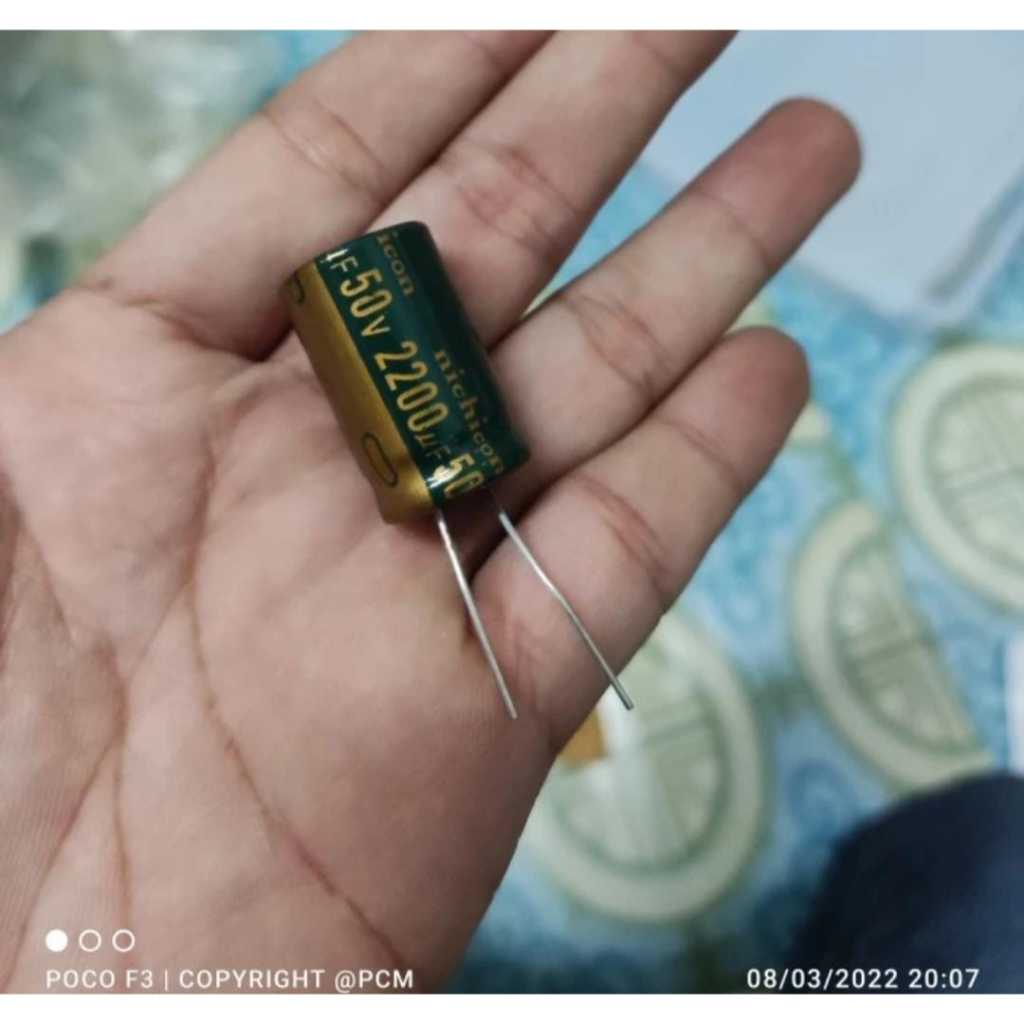 RI1100 elco elko 2200uf 2200 uf 50v 50volt 50 volt nch audio nichicon asli by PCM LTC GLODOK
