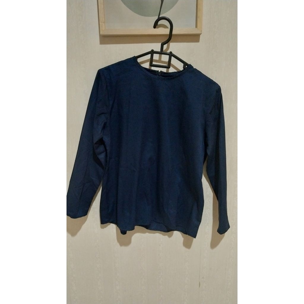 Blouse Wanita warna Navy - Katun Toyobo