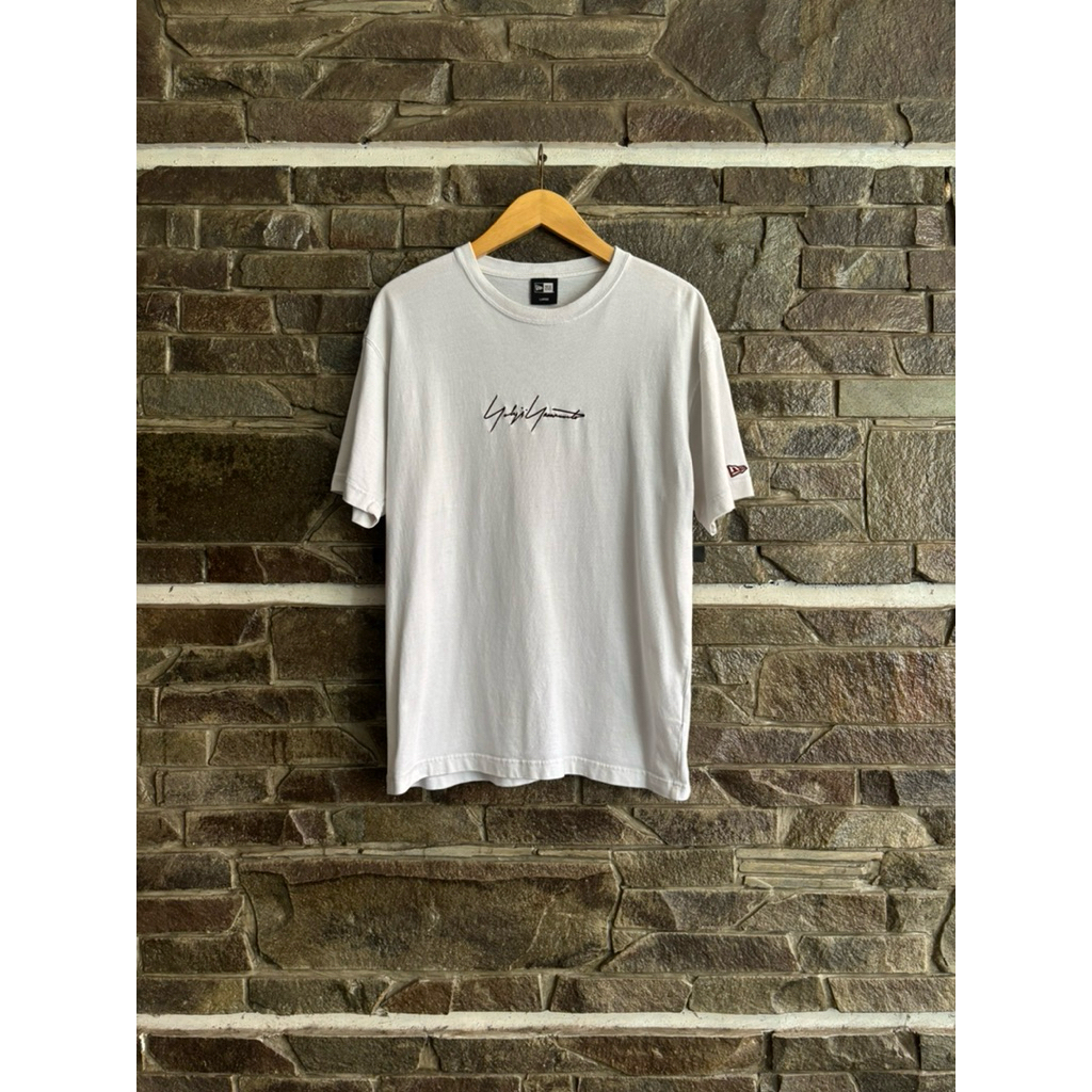 Yohji Yamamoto x New Era • Signature Logo Tee / Kaos / Tshirt Size L Hypebeast Japan Designer Prelov