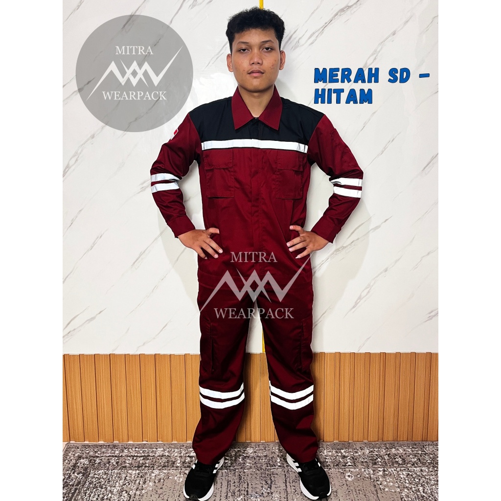 Wearpack Safety Set || Merah SD - Hitam