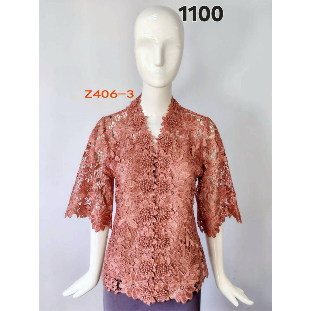 ATASAN BLOUSE BROKAT PINK BOUTQIUE CASUAL WEAR IMPORT MADE IN THAILAND BANGKOK  PINK BUTIK