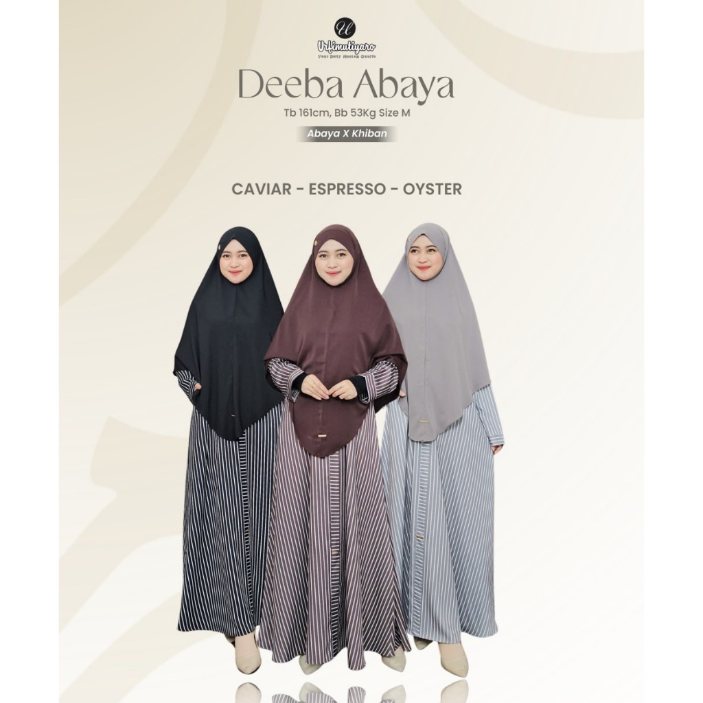 URFIMUTIYARO DEEBA ABAYA I Abaya tory strech motif strip garis