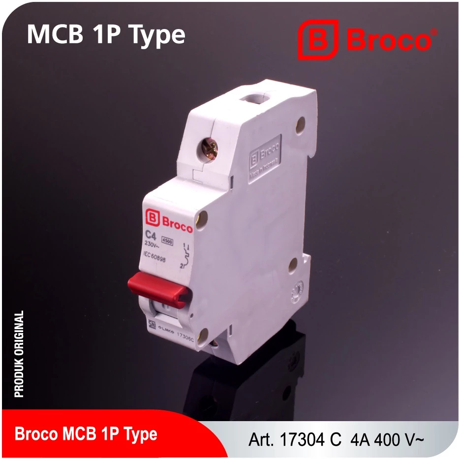 Broco Electrical 17304C MCB C 4A / MCB Broco 4A SNI