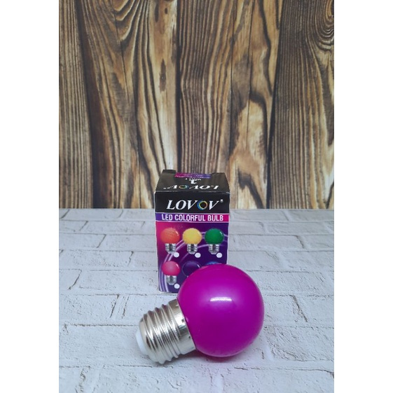 LED Lampu Bulp Warna 1watt G45 Ungu