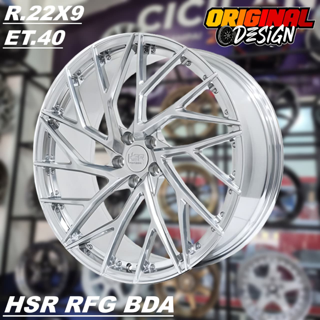 Velg Forged Ring 22 Warna Full Polished HSR RFG BDA R22 Lebar 9 Pcd 5x112