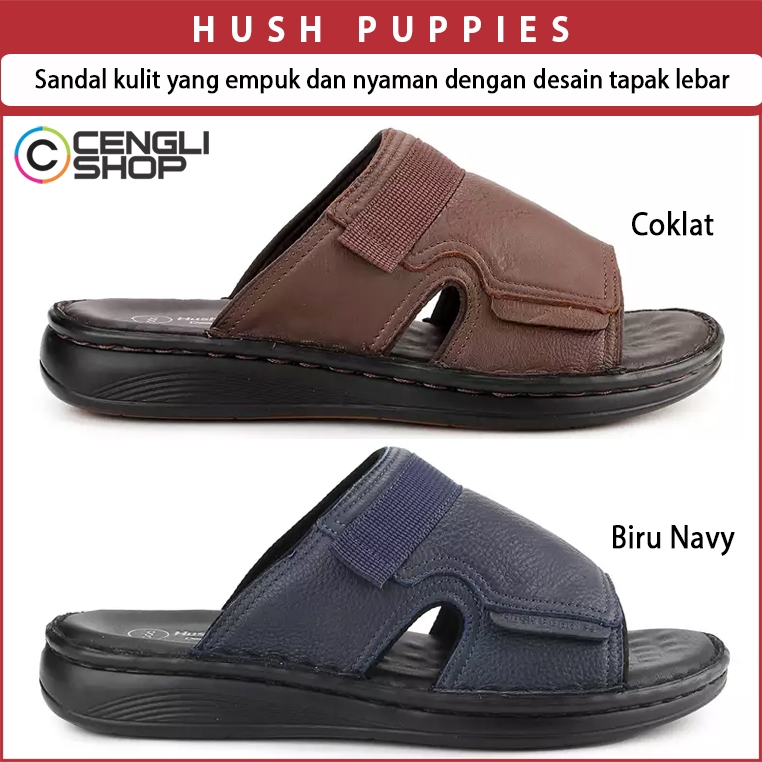 SANDAL KULIT HUSH PUPPIES PRIA ORIGINAL SENDAL EMPUK DAN NYAMAN DENGAN DESAIN TAPAK LEBAR HM58