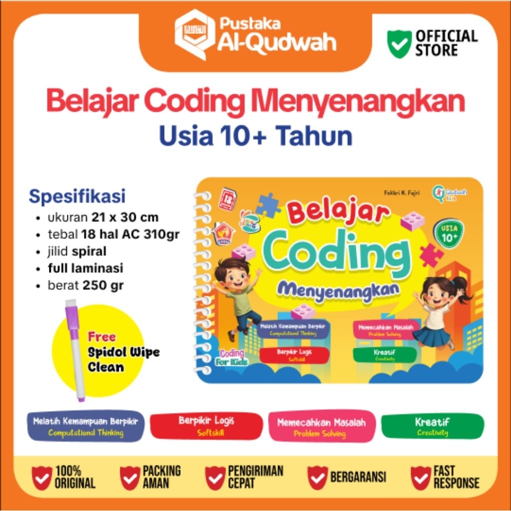 Eksklusif coding 10th+ || Belajar Coding Menyenangkan || Buku Aktivitas Coding Anak || Buku Coding S