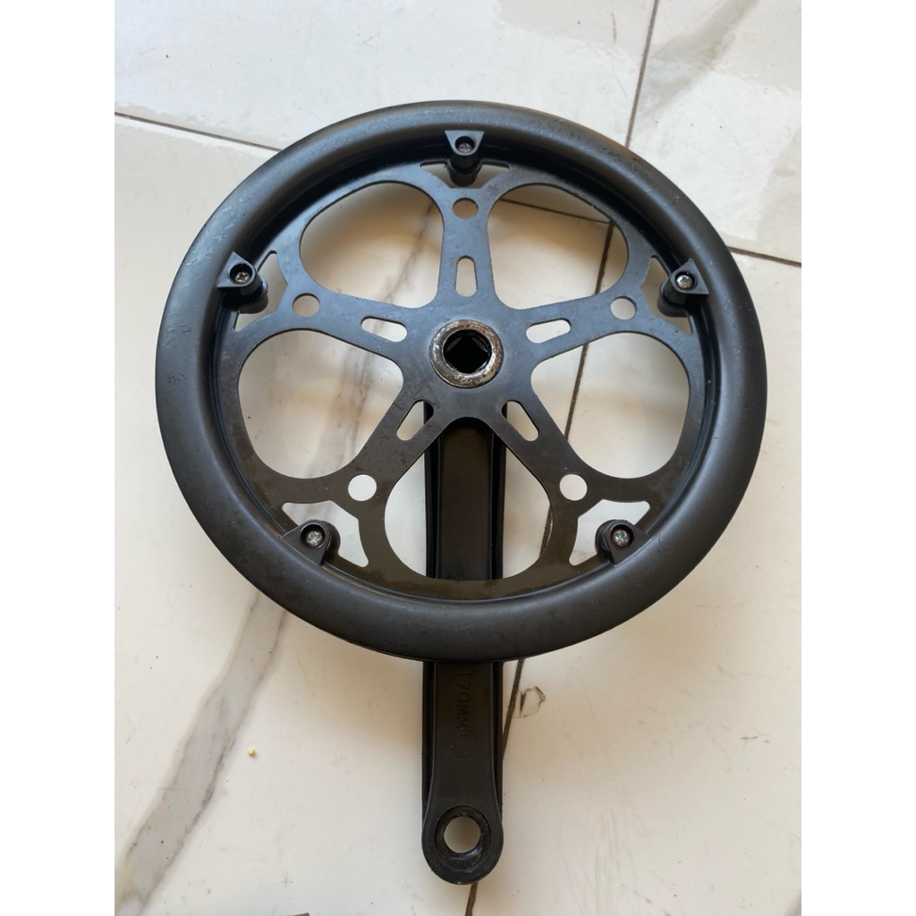 (SPARE PART) Gear Gir Crank Sepeda Lipat Minion Single Chainwheel Hitam | High Quality
