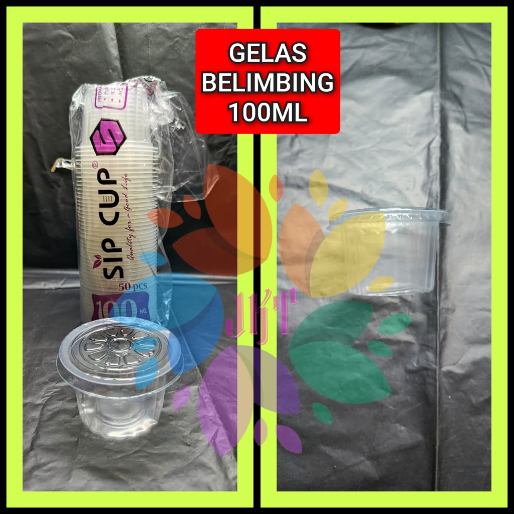 50pcs Cup Plastik PP 100 ml Gelas + tutup Bening Tebal Cup Puding Agar Jelly Murah Berkualitas