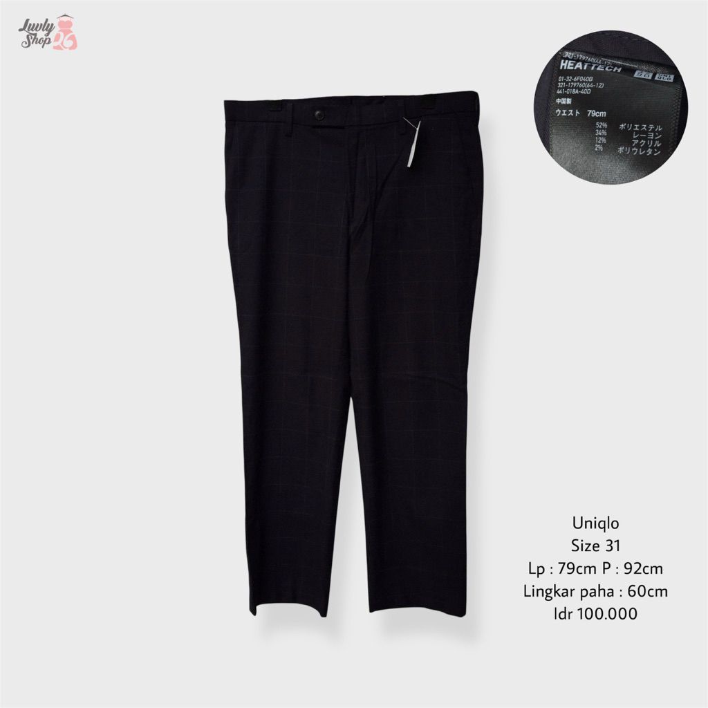uniqlo celana kerja bahan heattech