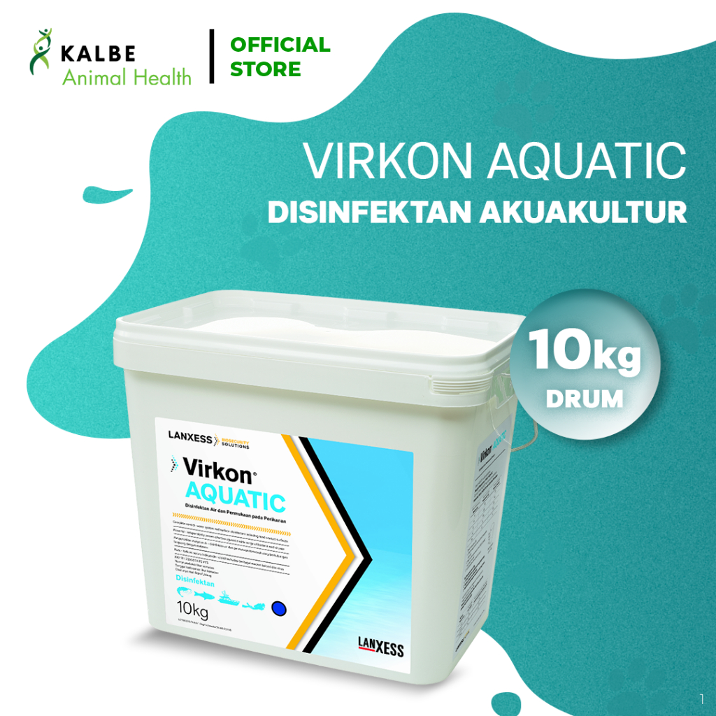 LANXESS Virkon Aquatic 10 kg Drum - Disinfektan Serbaguna untuk Budidaya Udang & Ikan
