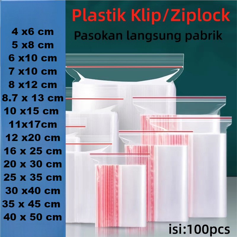 [COD] Plastik Klip/Ziplock PE Seal Bag UK 4×6 5×8 7×10 8 x12 8.7×13 10×15 11×17 12×20 16×25