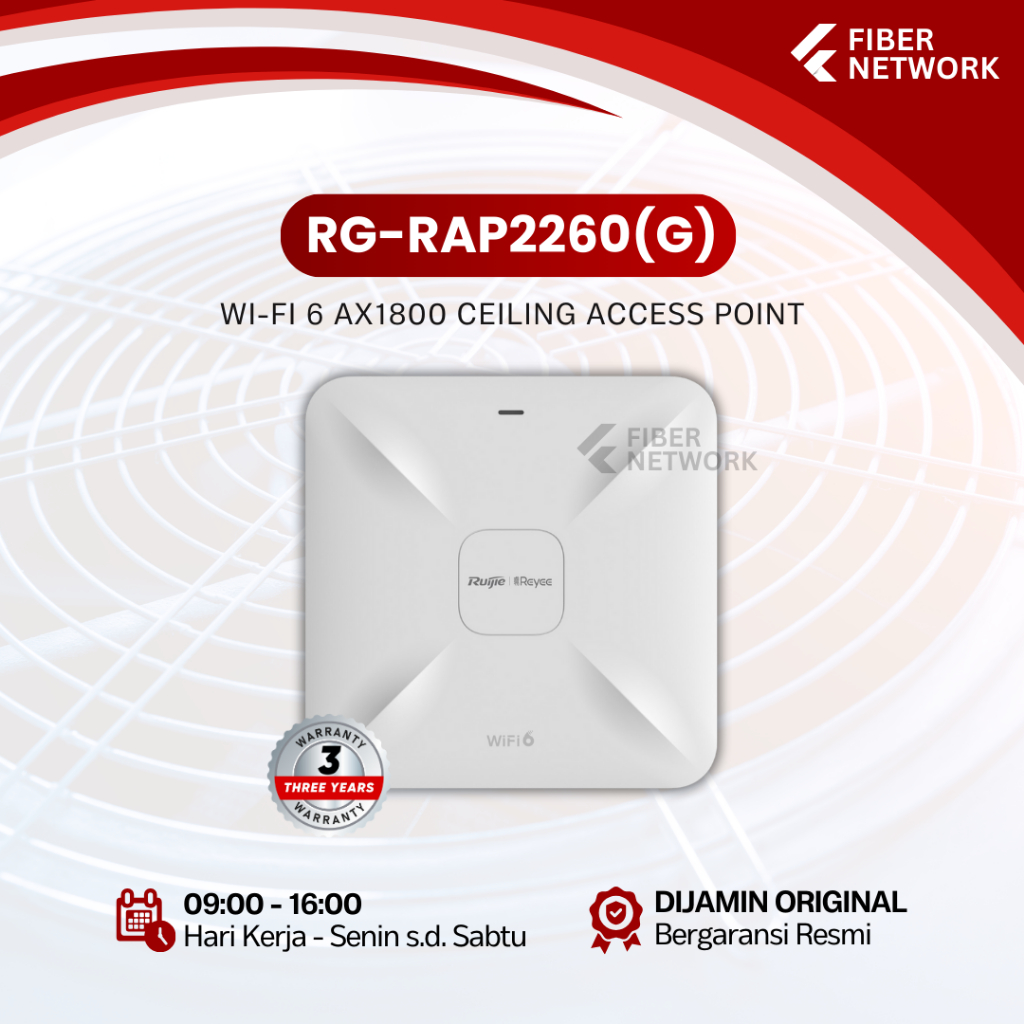 RUIJIE REYEE RG-RAP2260G Wi-Fi 6 Dual Band Ceiling Mount Access Point RG-RAP2260(G)