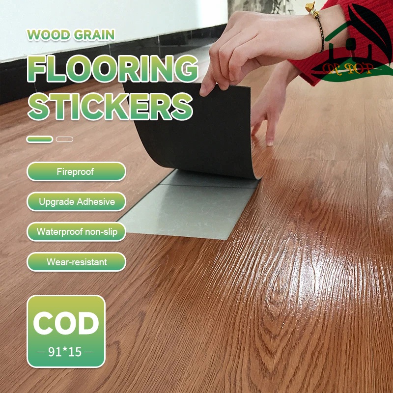 COD 60*15 Foam Vinyl Sticker/Plafon PVC/ Vinyl Floor/ Wallpaper stiker lantai kayu/Stiker Lantai Vin