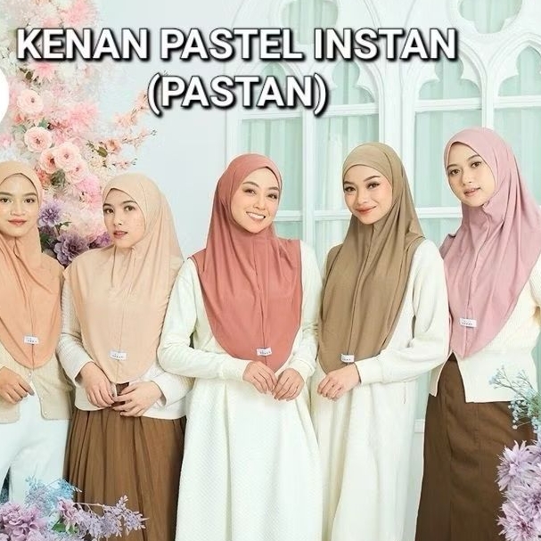 hijab instan kenan pastel instan size L / bergo kenan pastel instan