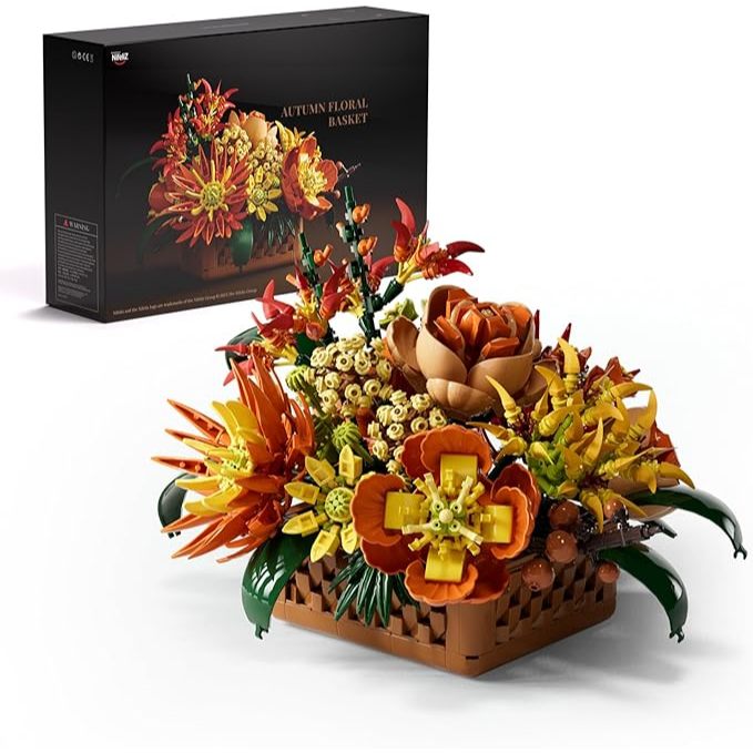 Nifeliz Floral Basket Building Set for Adults, Fall-Inspired Flower