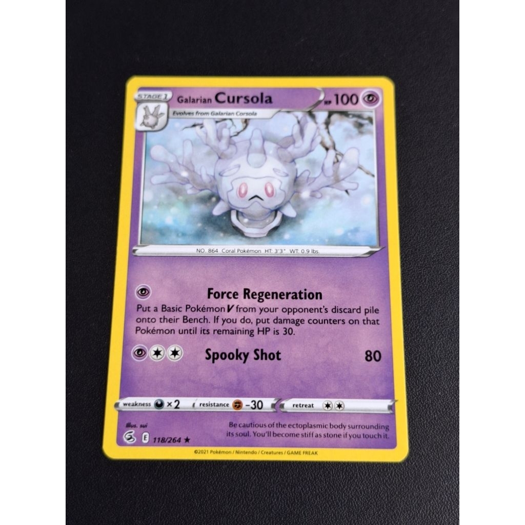 kartu pokemon original common galarian corsola 118/264