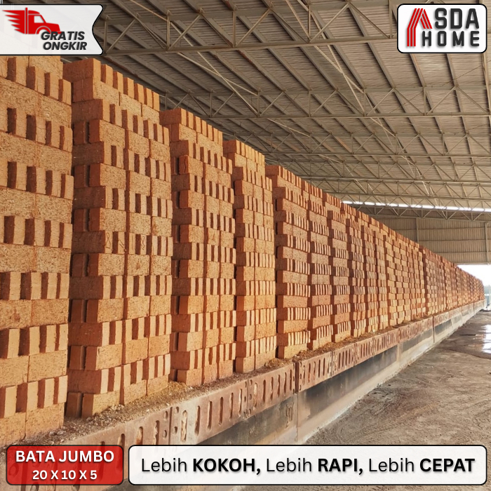 Bata Merah Jumbo  (20 x 10 x 5) - Kualitas Premium, Termurah, Free Ongkir