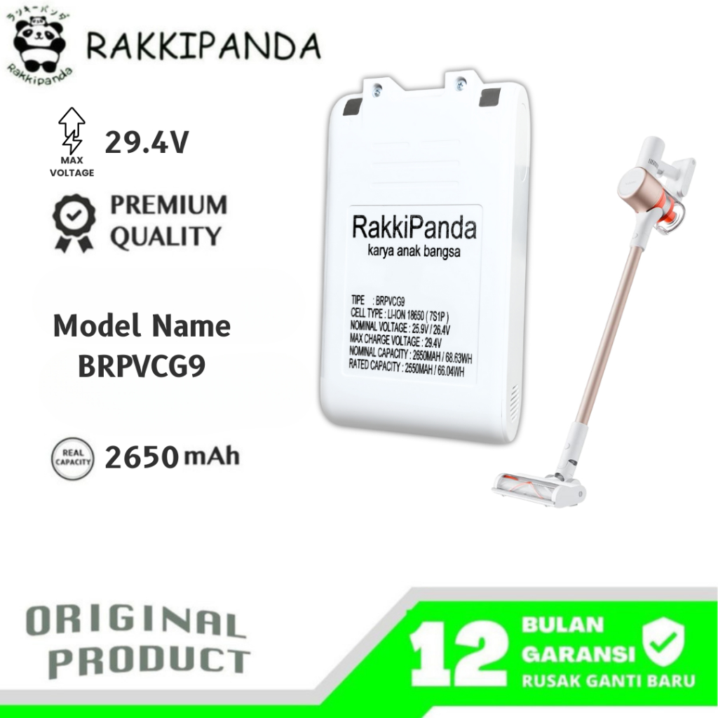 RakkiPanda - Baterai Vacuum Cleaner Xiaomi G9 / G10 / G10 Plus
