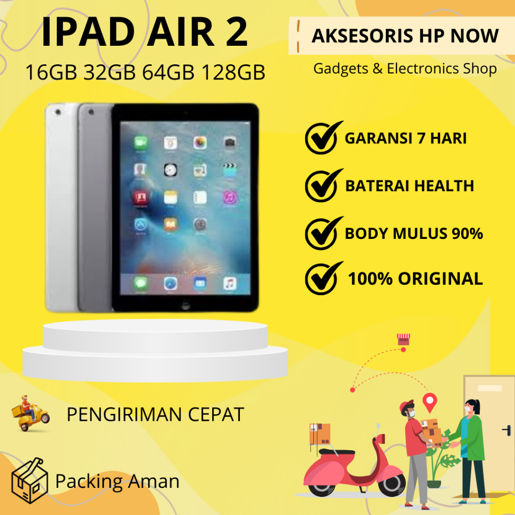 Ipad Air 2 16GB 32GB 64GB 128GB Wifi Only Second ORIGINAL fullset - AHN