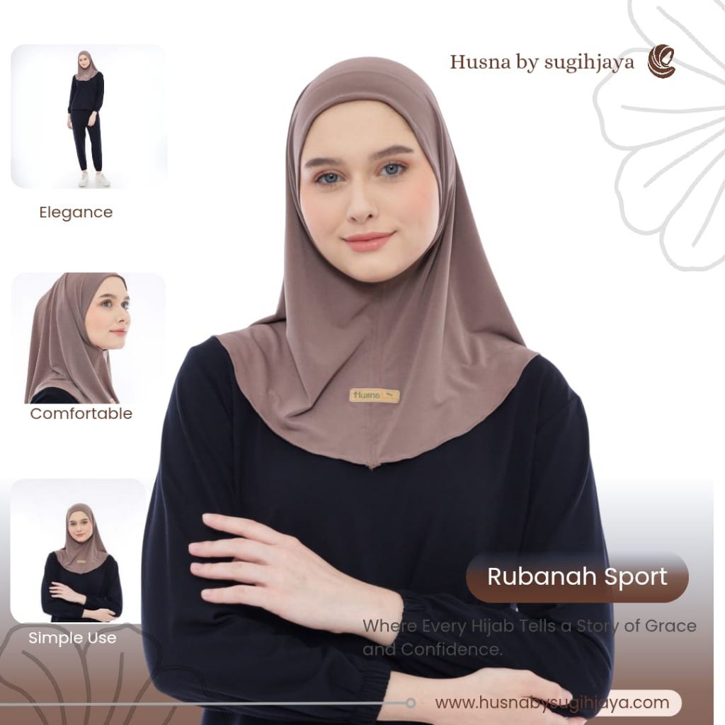 Rubanah sport non pet jersey jilbab olahraga by Husna