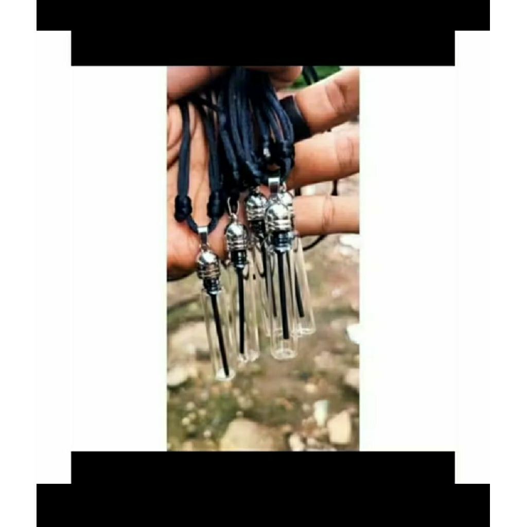 liontin kalung tempat minyak kalung liontin tabung transparan kalung liontin tabung cowok cewek