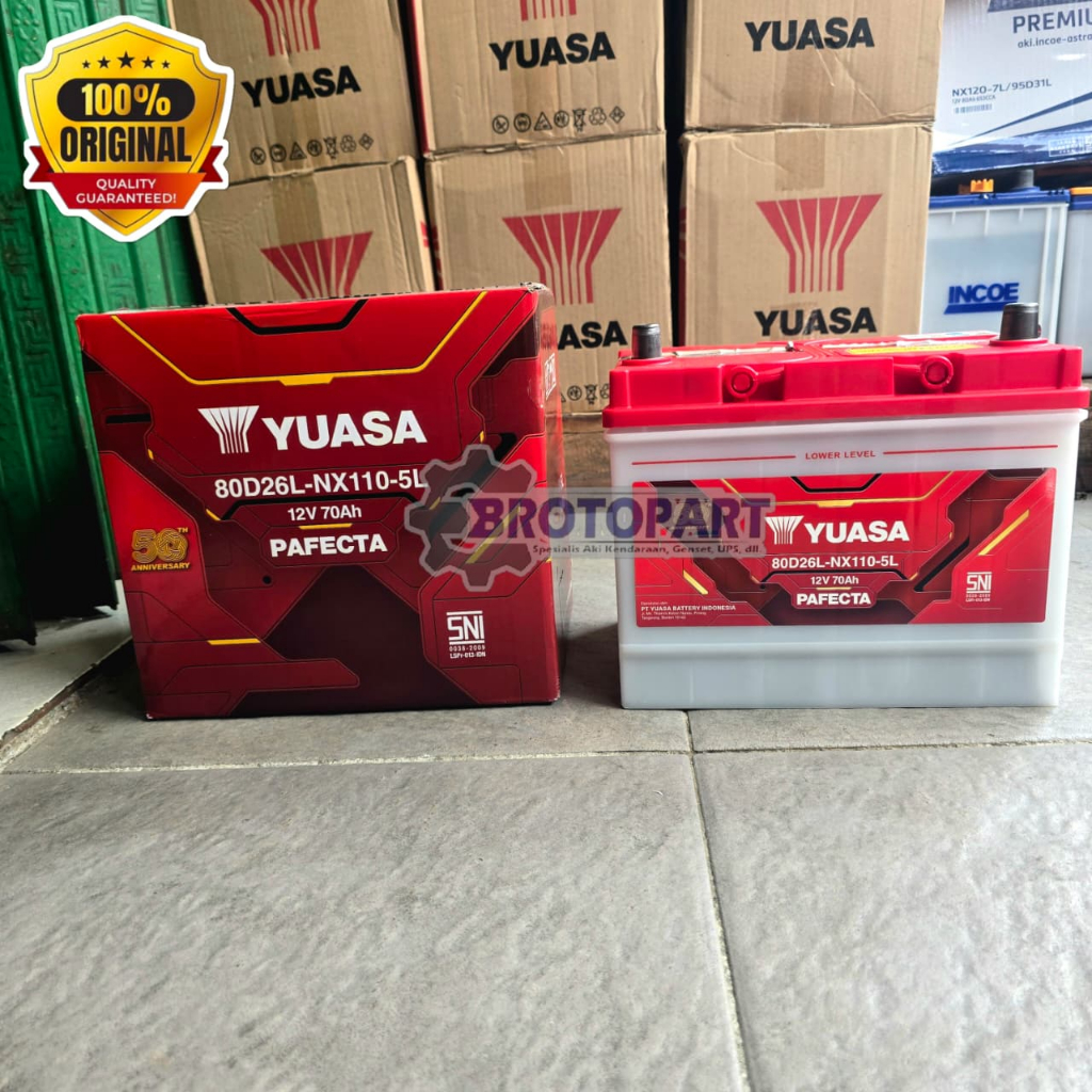 Aki Mobil YUASA 80D26L NX1105L Aki Basah 12v 70Ah ORIGINAL YUASA