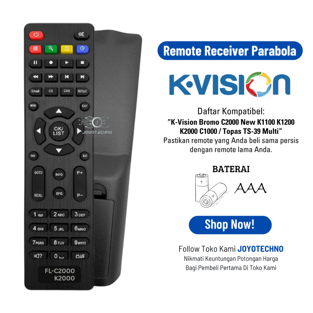 Remote Receiver Parabola KVision C2000 Bromo / Topas TV TS2-39 Original