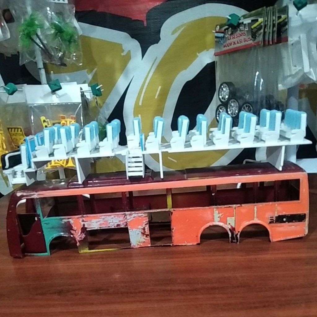 Jok interior custom untuk miniatur bus  Rkc Tronton