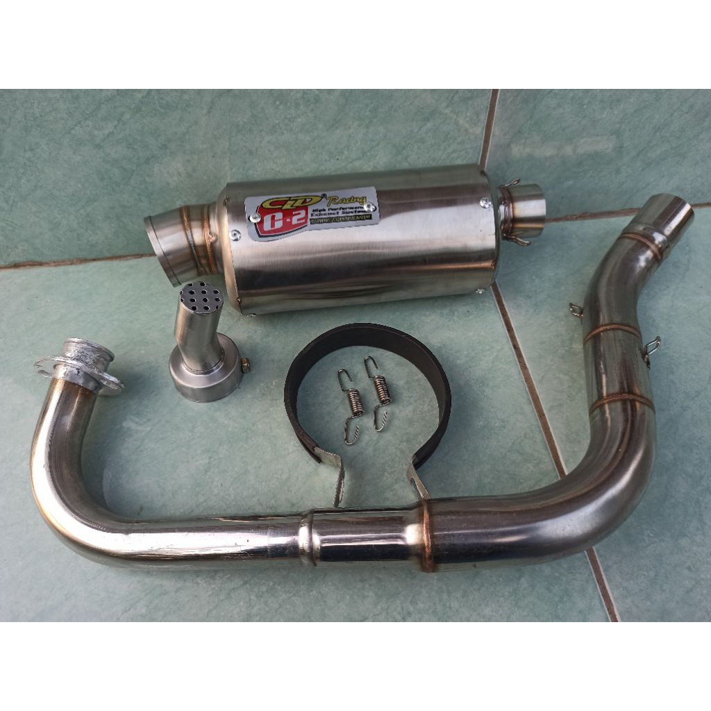 PAKET KOMPLIT knalpot CLD C2 OVAL fullset inlet 38mm + DB killer all matic Mio Scoopy Vario Beat n m