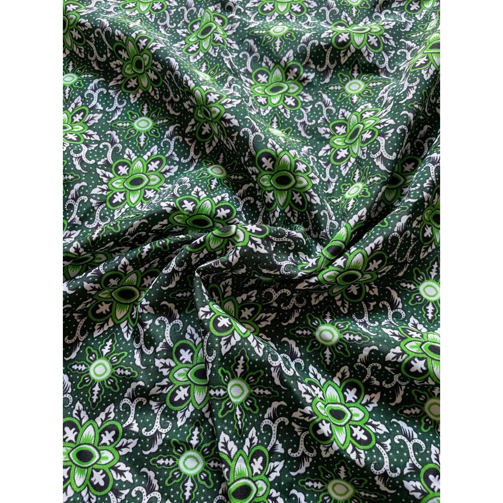 Kain Batik Meteran Premium Motif Kekinian Seragam Sekolah Madrasah Hijau