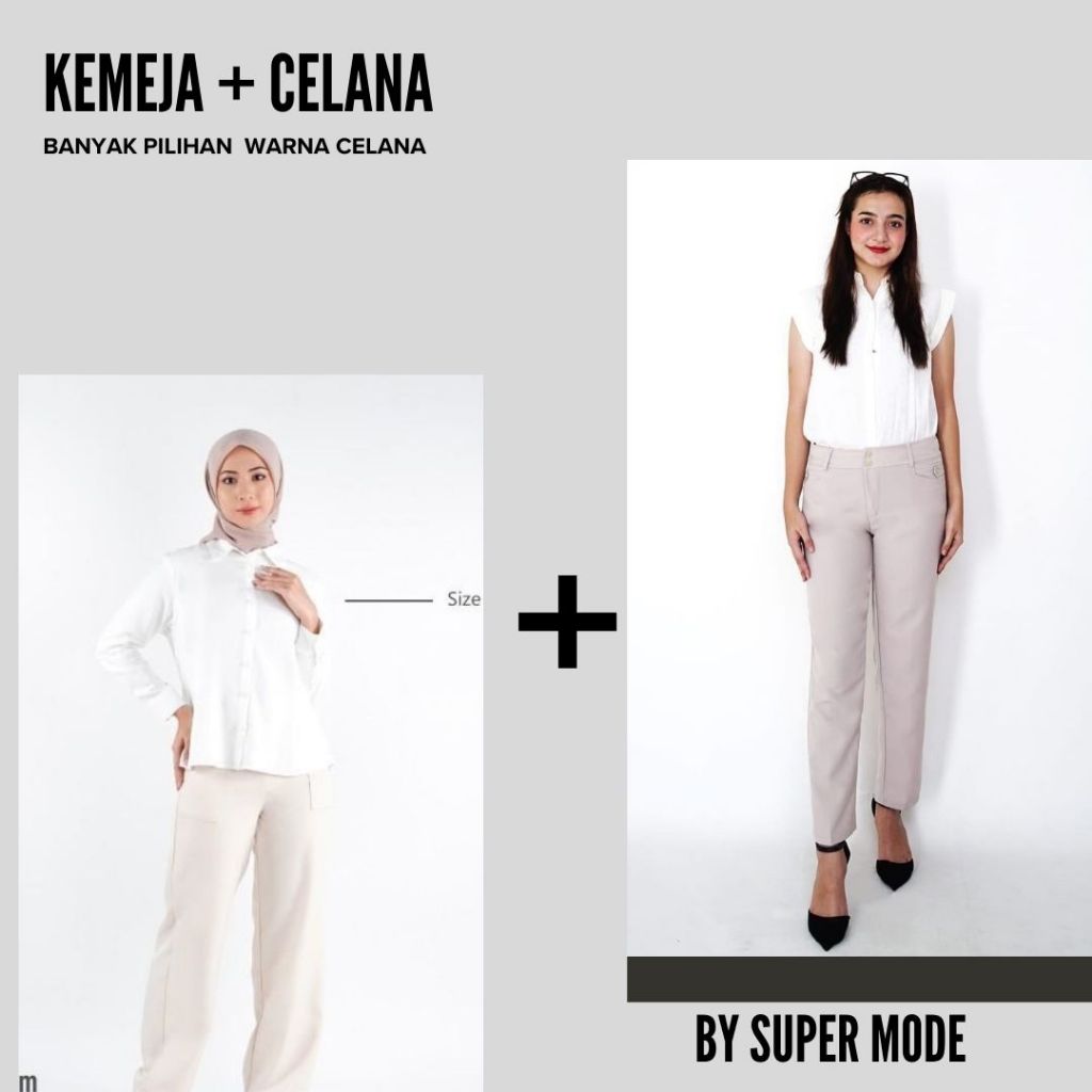 Setelan Kemeja Dan Celana Kantor Wanita / Setelan Wanita Formal / Setelan Kantor Wanita