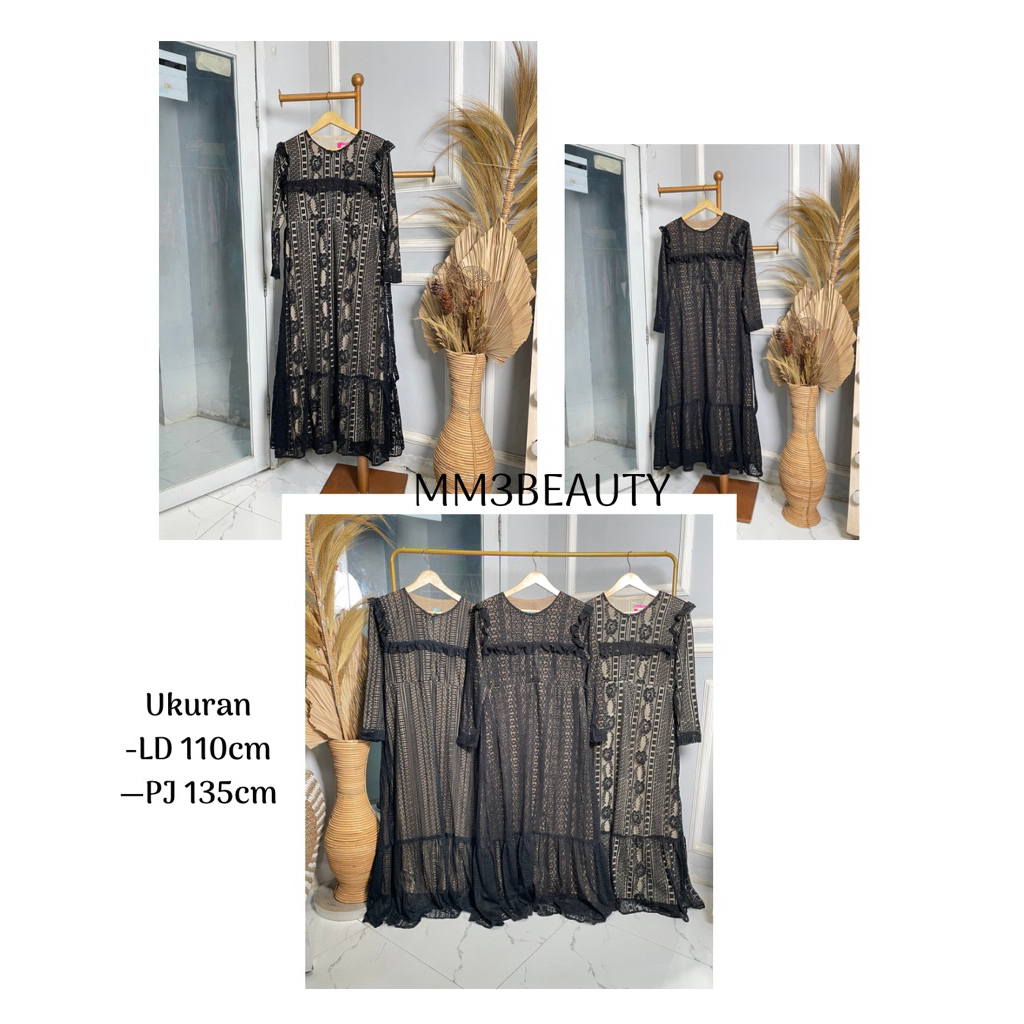 Gamis Hitam / Gamis Brukat Hitam / Gamis Brukat Terbaru