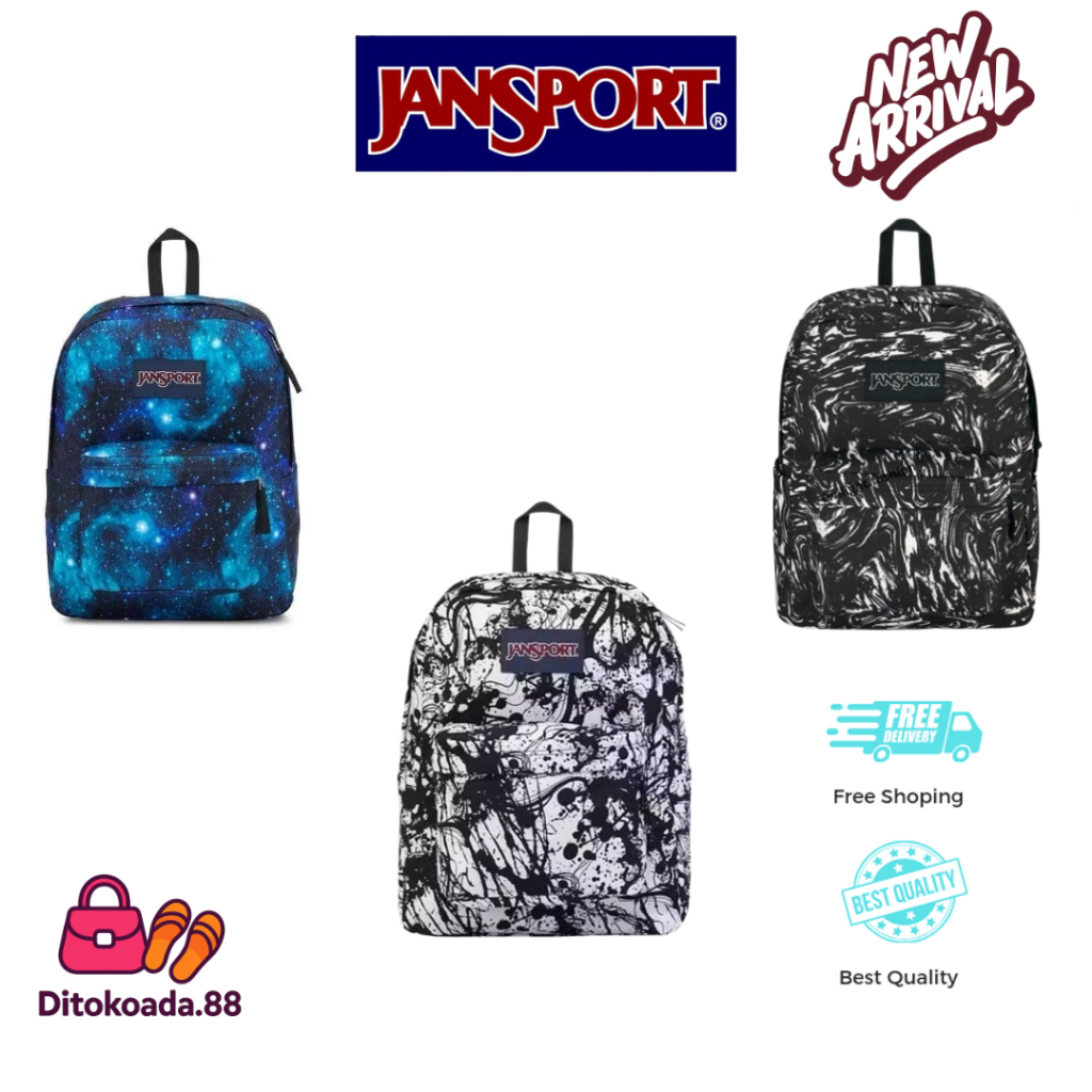 Tas JanSport Superbreak Backpack Abstrak Geometri Terbaru Ruang Besar & Waterproof/Water Resistant