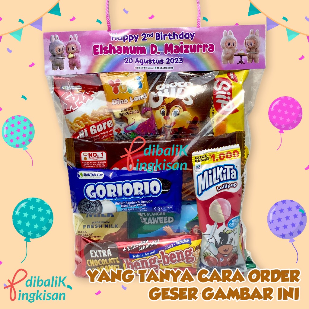 PAKET SNACK ULANG TAHUN ANAK / BINGKISAN / PERNIKAHAN / NATAL / SNACK ULTAH PESAWAT GRATIS LABEL