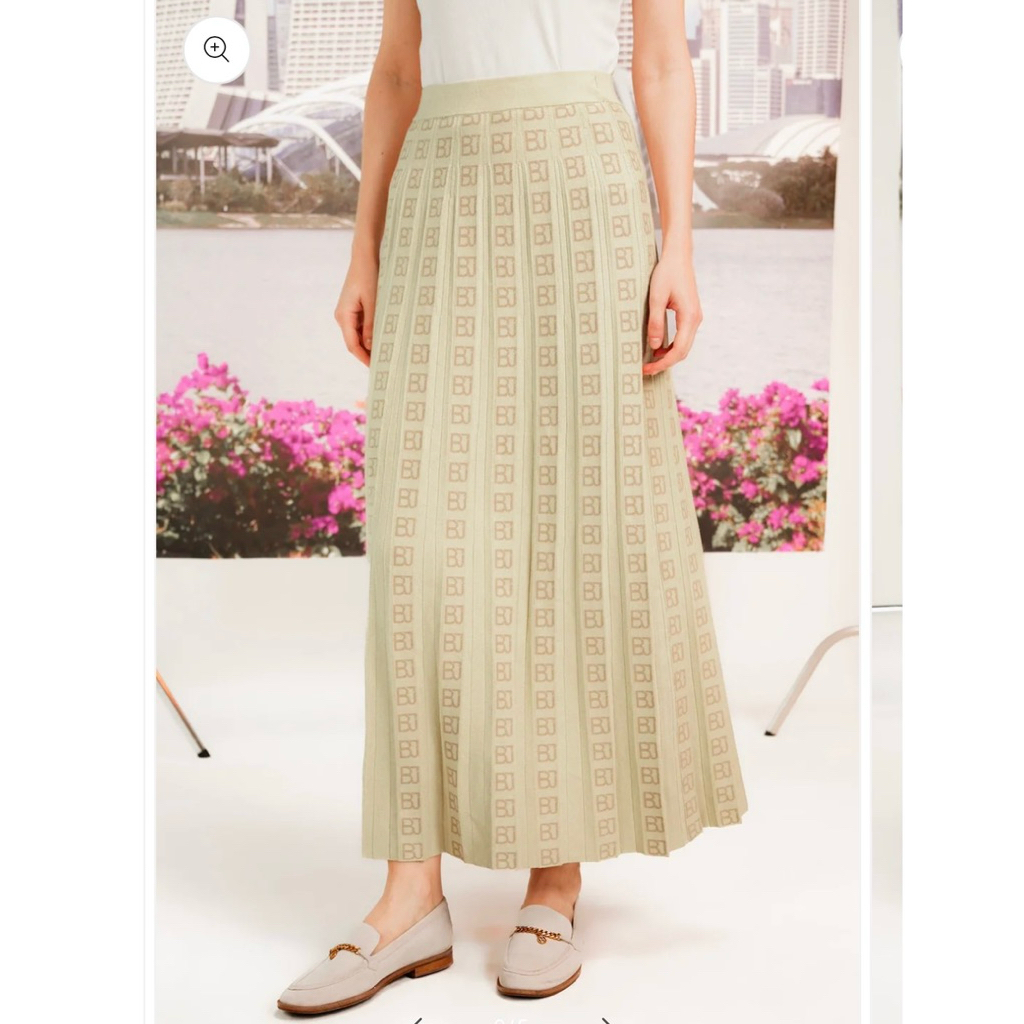 Prelove Rok BJ Monogram Knit Skirt -Oat