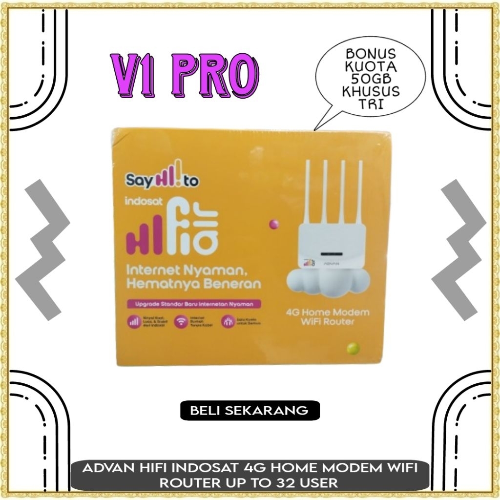 Advan V1 Pro kartu indosat / kartu Tri CPE Router WiFi Indosat Hi Fi Air | 4G Home Modem Router | Mo