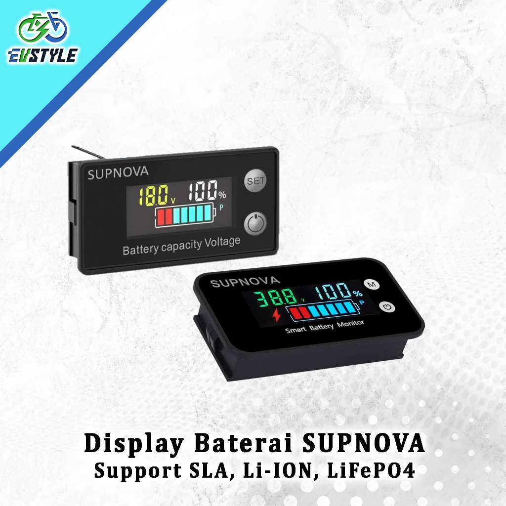 Display Indikator Baterai SUPNOVA Arus DC Baterai SLA dan Lithium