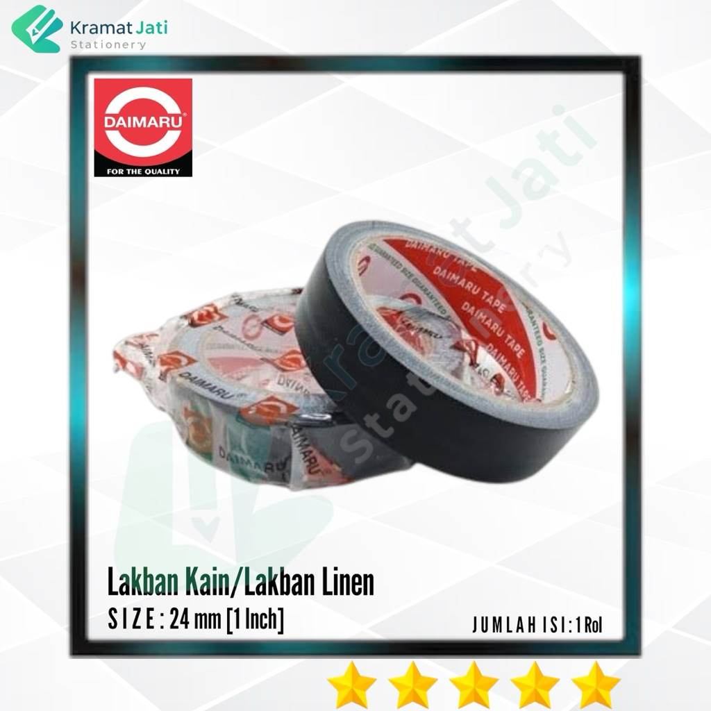 DAIMARU Lakban Jilid/Linen/Kain 1 Inch 24mm [1 Roll]