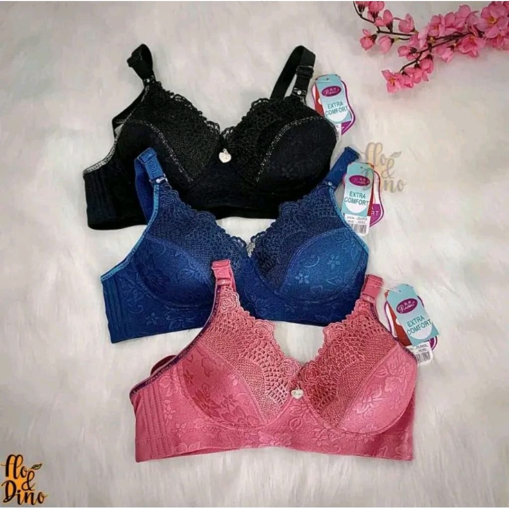 GROSIR... BRA BUNGA BIG SIZE 38-44b CUP B BRA BUSA TEBAL KAIT 2 DAN 3||BRA TANPA KAWAT EXTRA COMFORT
