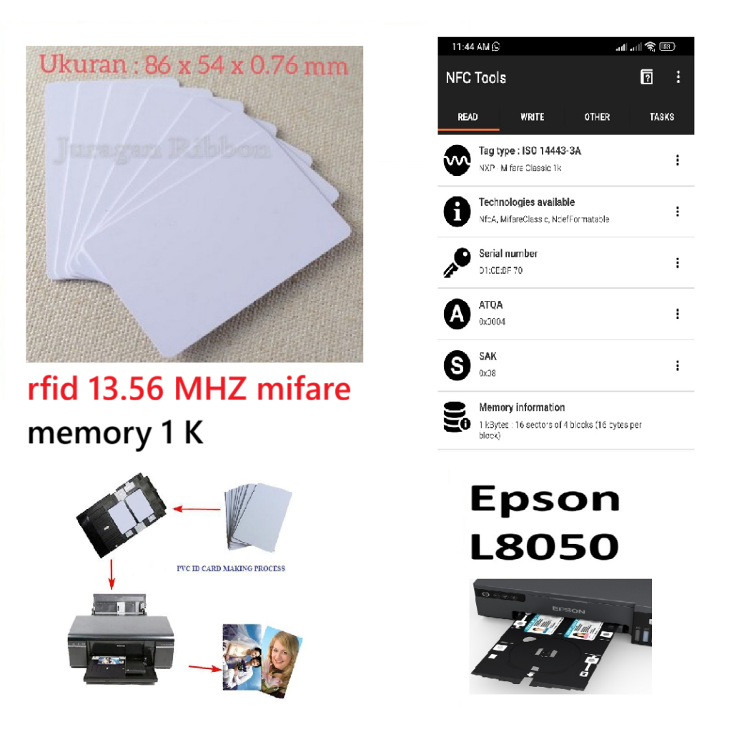 PVC ID CARD INKJET RFID 13.56 iso 14443A chip F08  high quality