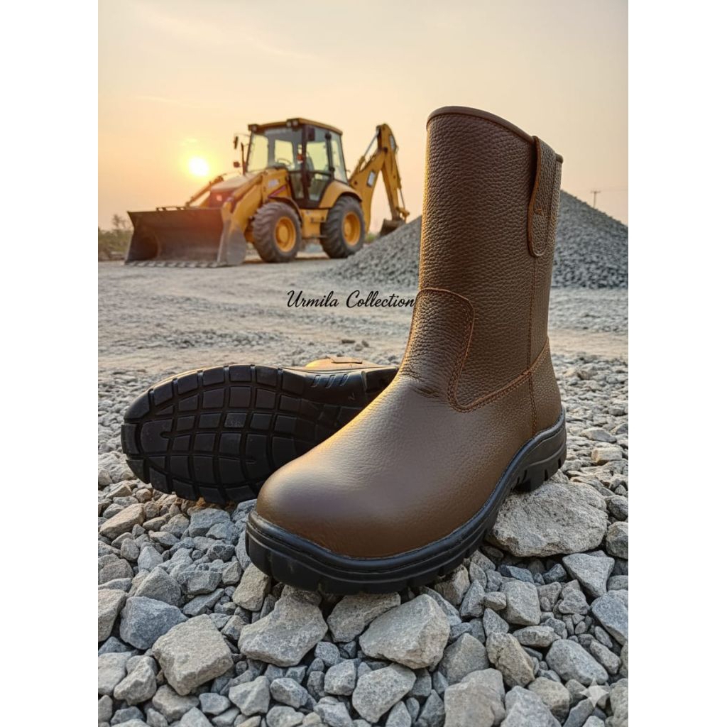 SEPATU SAFETY KRUSER KULIT ASLI UJUNG BESI/SEPATU PROYEK KRUSER