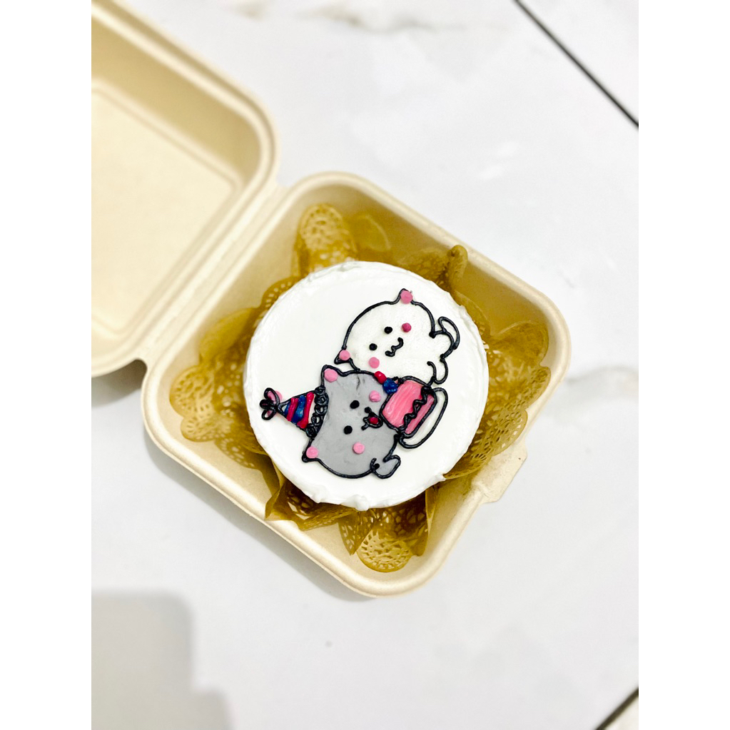 Korean Cat Mini Bento Cake Lunchbox Cake Ready Cake Surabaya Sidoarjo Custom Cake Tart Murah Enak Ku