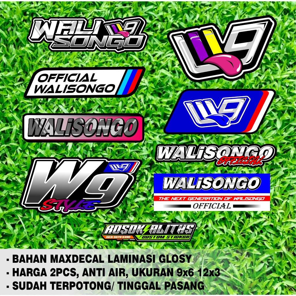 (COD) STIKER W9 STYLE 9PCS, STIKER WALISONGO TERBARU, STIKER GL W9 STYLE WS3