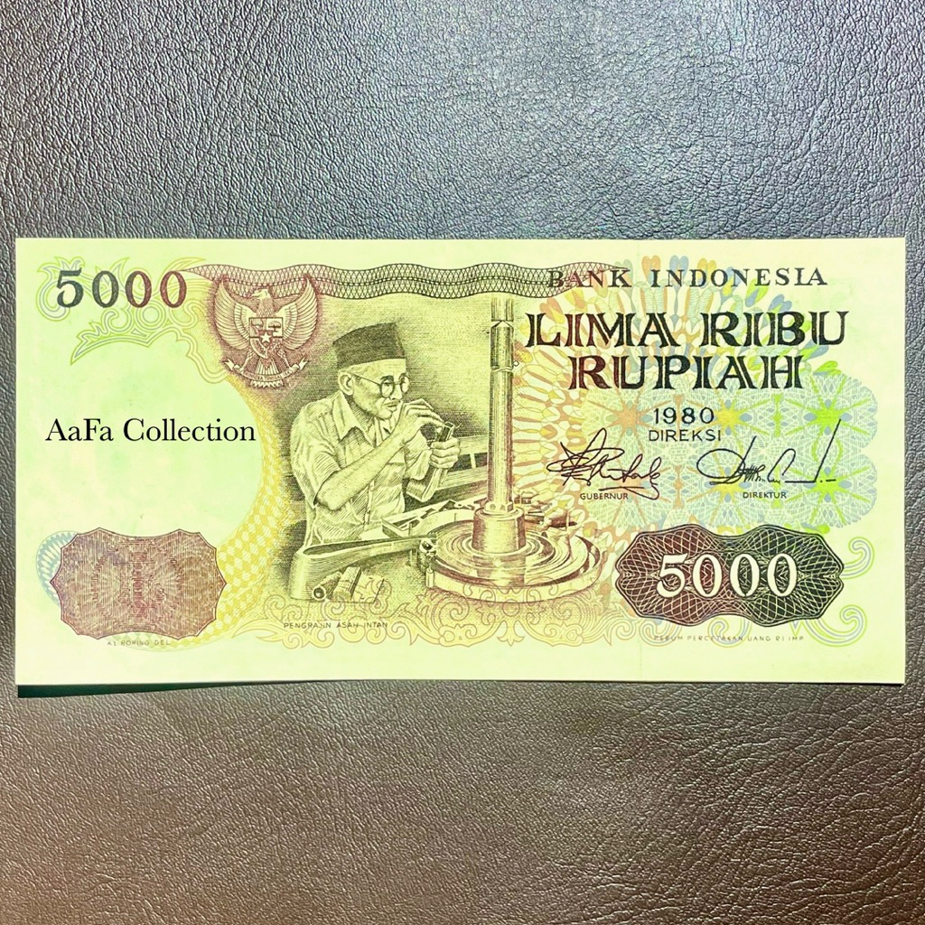 UANG KERTAS KUNO 5 RIBU ASAH INTAN 1980