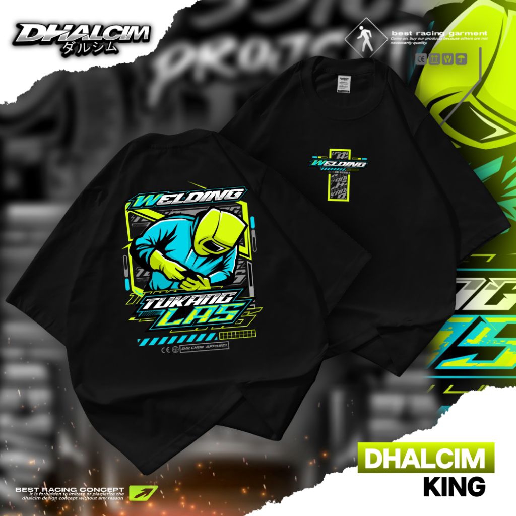 KAOS DISTRO TUKANG LAS RACING, KAOS DISTRO TUKANG NGELAS T-SHIRT DISTRO TUKANG LAS PRIA FULL SABLON,