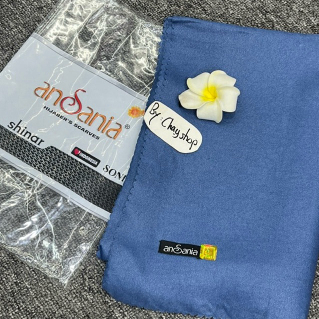 Sinar Ansania Glamour | Jilbab Sinar Gliter Manik Manik Silk | Segi Empat Sinar