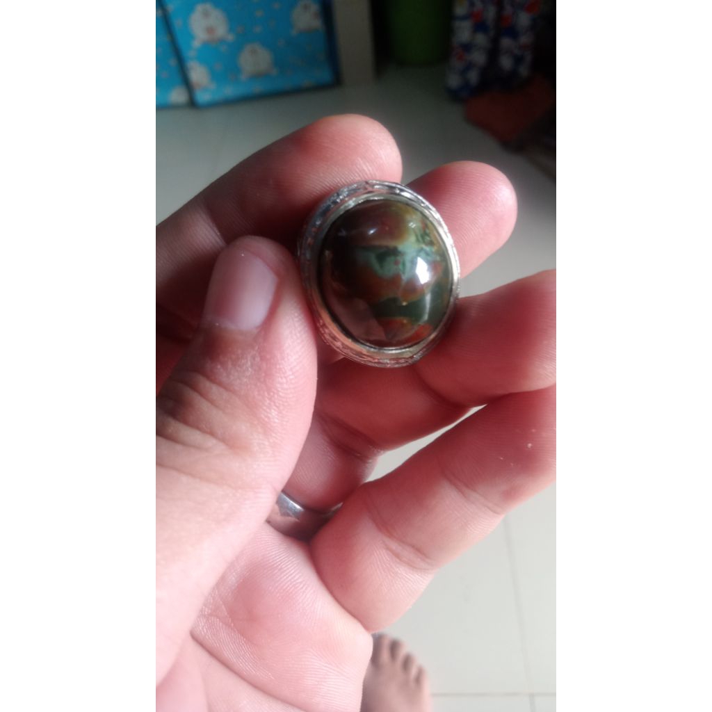 batu akik pancawarna motif kepala naga